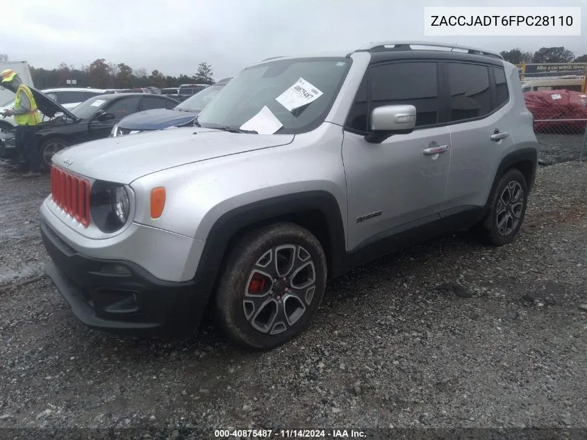 2015 Jeep Renegade Limited VIN: ZACCJADT6FPC28110 Lot: 40875487