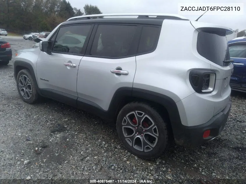 2015 Jeep Renegade Limited VIN: ZACCJADT6FPC28110 Lot: 40875487