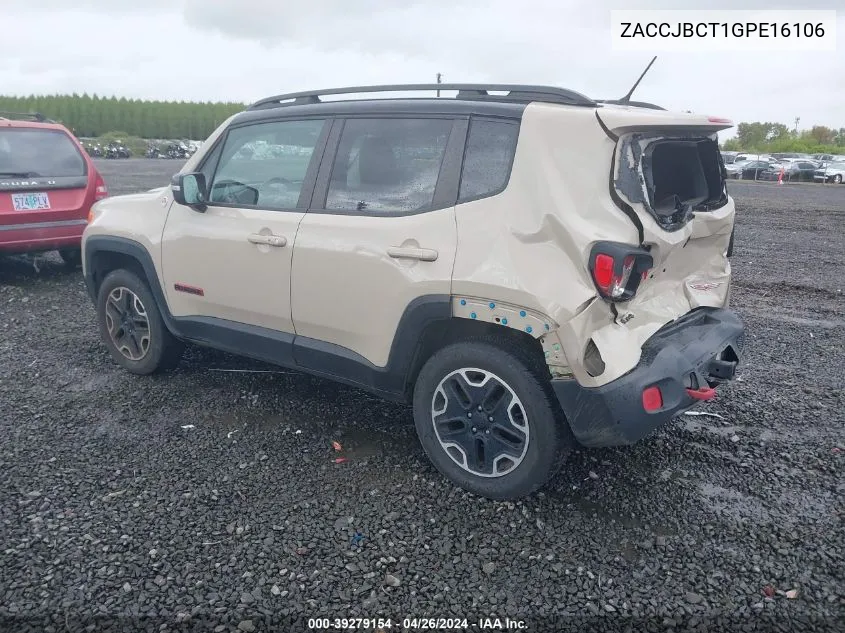 ZACCJBCT1GPE16106 2016 Jeep Renegade Trailhawk