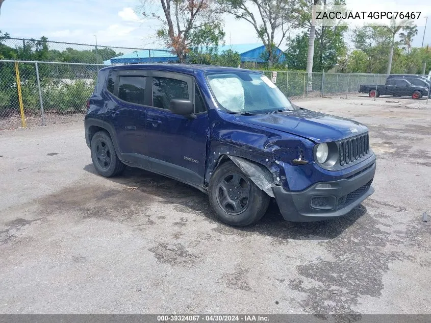 2016 Jeep Renegade Sport VIN: ZACCJAAT4GPC76467 Lot: 39324067