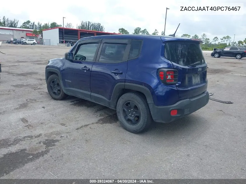 2016 Jeep Renegade Sport VIN: ZACCJAAT4GPC76467 Lot: 39324067