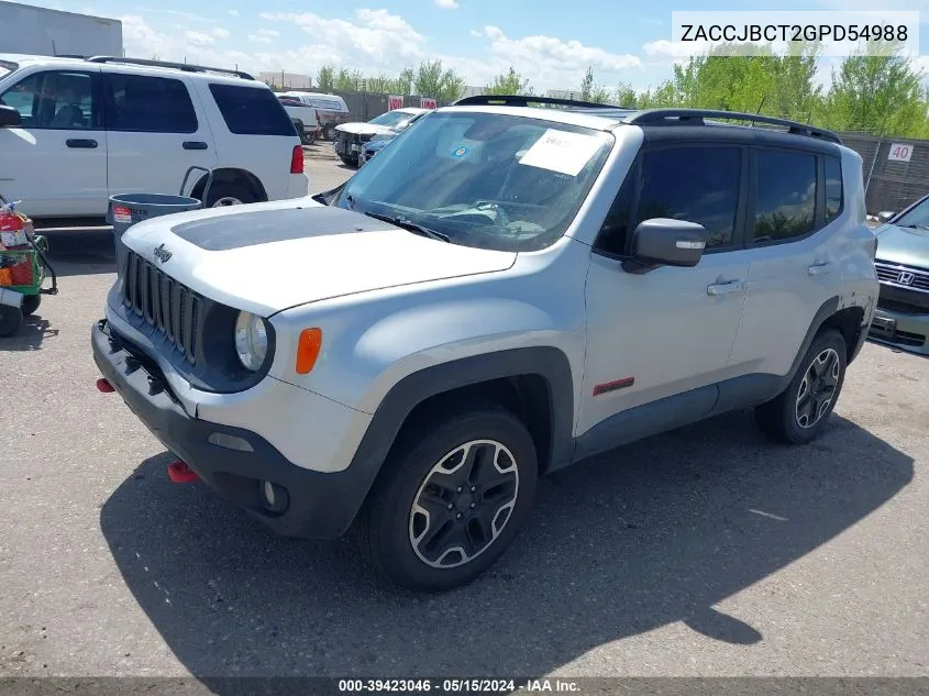 2016 Jeep Renegade Trailhawk VIN: ZACCJBCT2GPD54988 Lot: 39423046