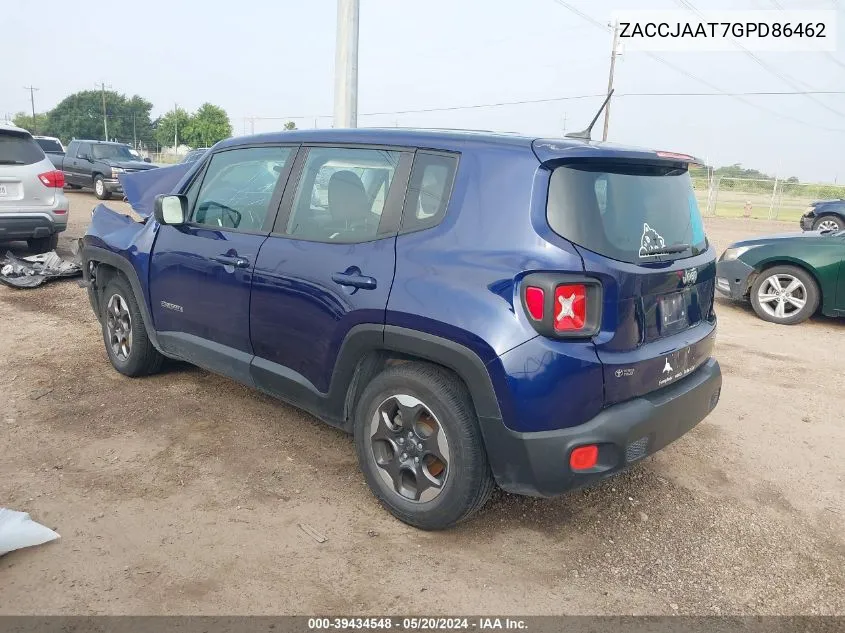 2016 Jeep Renegade Sport VIN: ZACCJAAT7GPD86462 Lot: 39434548