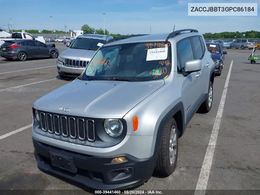 2016 Jeep Renegade Latitude VIN: ZACCJBBT3GPC86184 Lot: 39441460