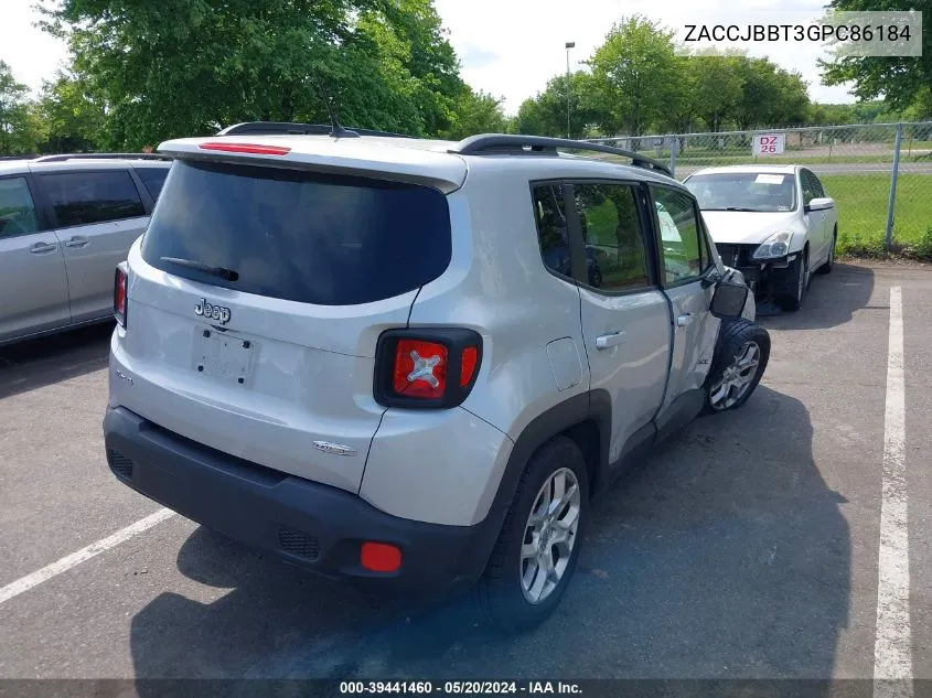 2016 Jeep Renegade Latitude VIN: ZACCJBBT3GPC86184 Lot: 39441460