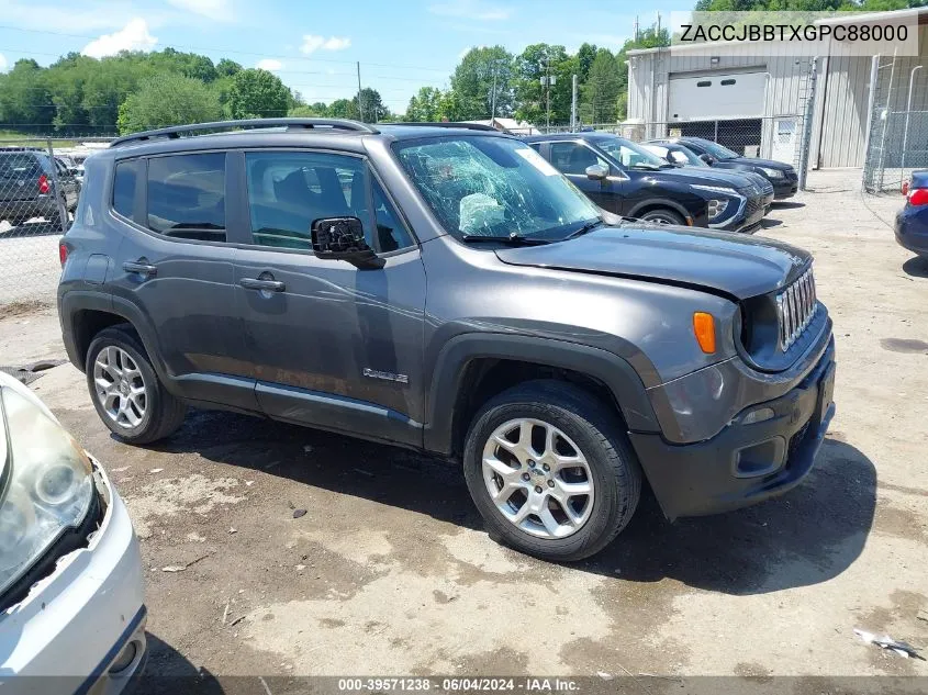 2016 Jeep Renegade Latitude VIN: ZACCJBBTXGPC88000 Lot: 39571238