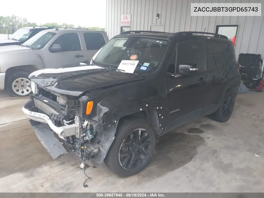 2016 Jeep Renegade Justice VIN: ZACCJBBT3GPD65743 Lot: 39657940