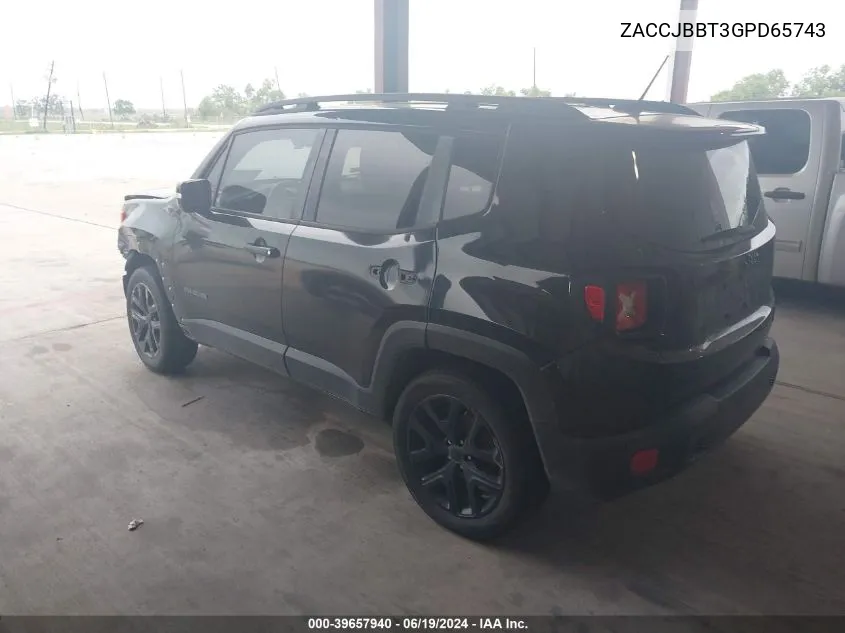 2016 Jeep Renegade Justice VIN: ZACCJBBT3GPD65743 Lot: 39657940