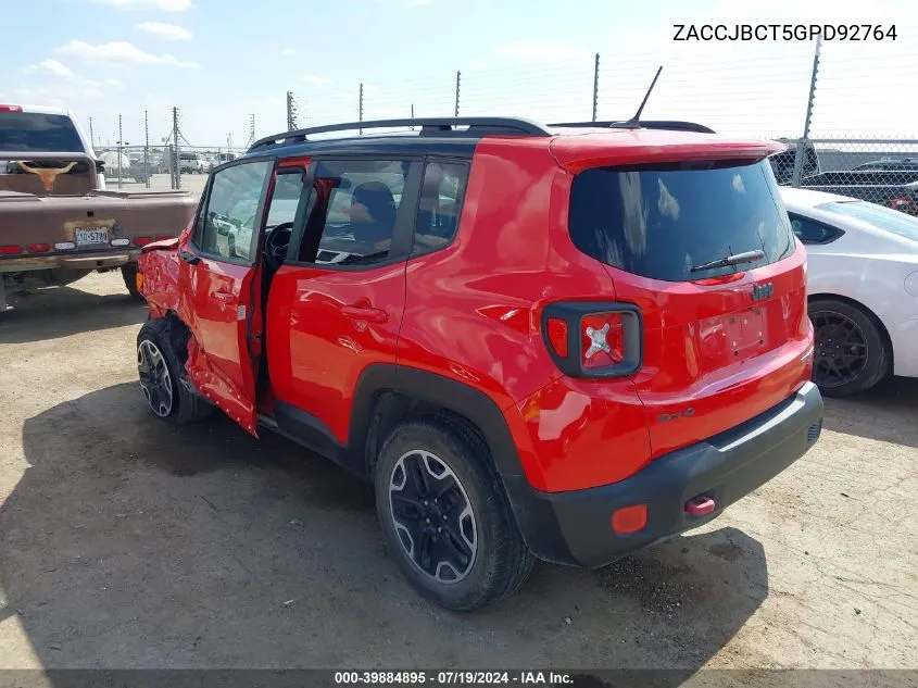 ZACCJBCT5GPD92764 2016 Jeep Renegade Trailhawk