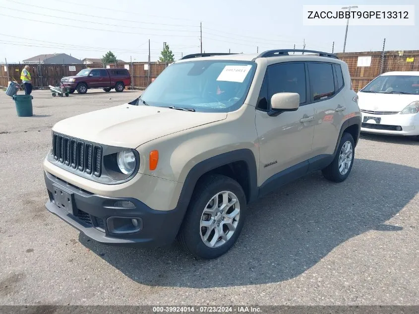 2016 Jeep Renegade Latitude VIN: ZACCJBBT9GPE13312 Lot: 39924014