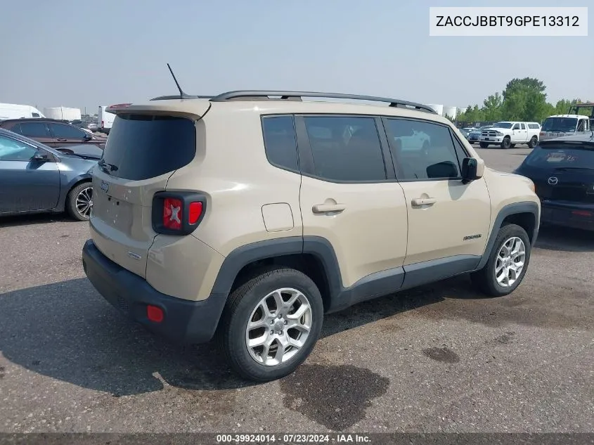 2016 Jeep Renegade Latitude VIN: ZACCJBBT9GPE13312 Lot: 39924014