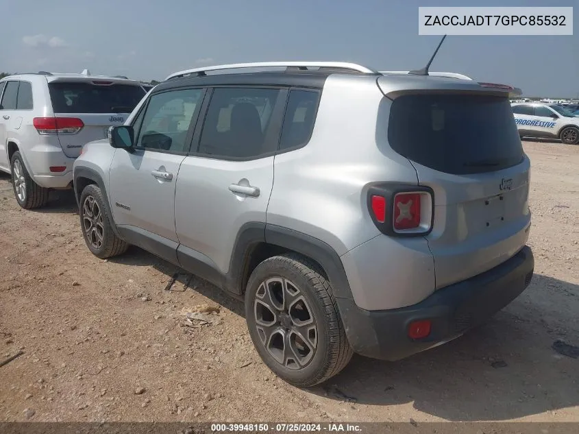 2016 Jeep Renegade Limited VIN: ZACCJADT7GPC85532 Lot: 39948150