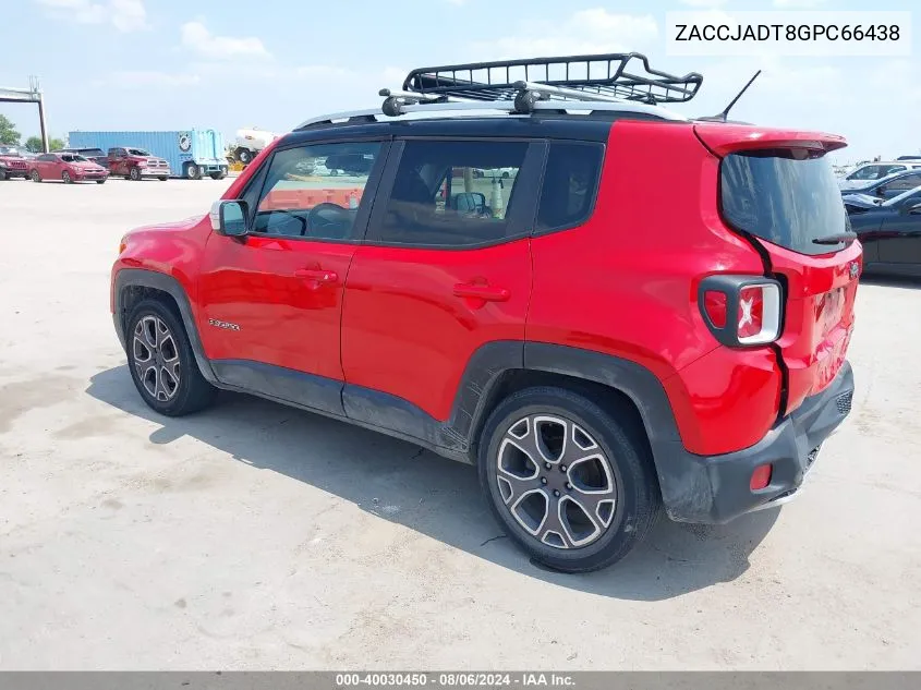 2016 Jeep Renegade Limited VIN: ZACCJADT8GPC66438 Lot: 40030450