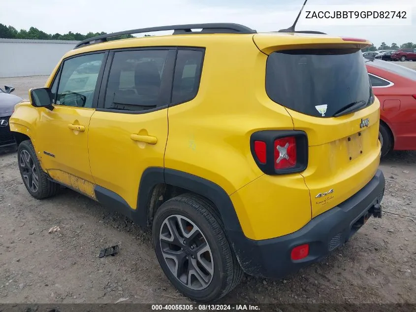 2016 Jeep Renegade Latitude VIN: ZACCJBBT9GPD82742 Lot: 40055305