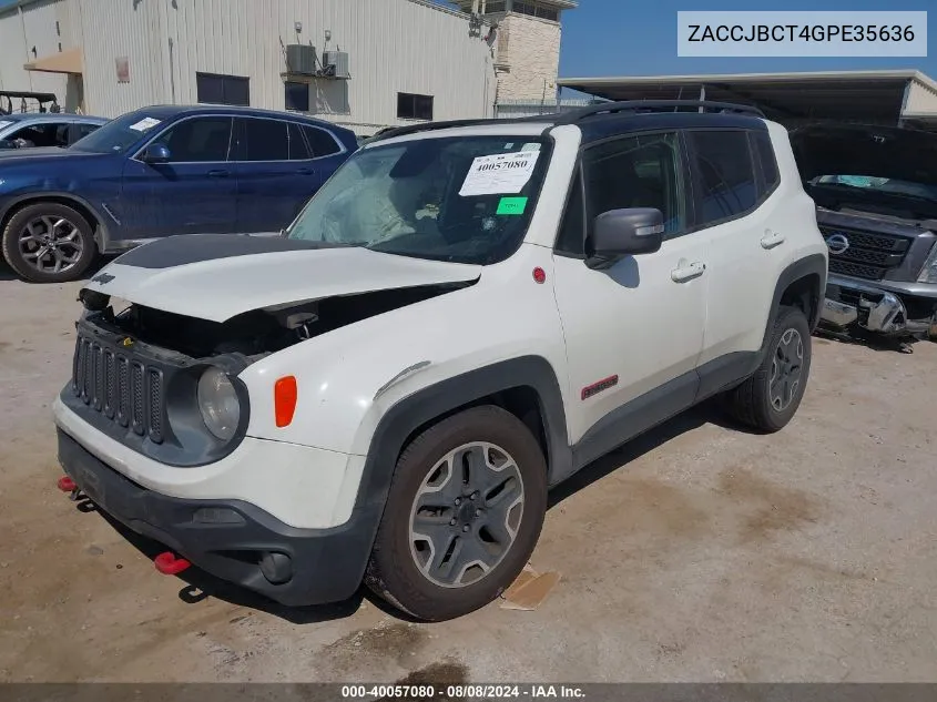 ZACCJBCT4GPE35636 2016 Jeep Renegade Trailhawk