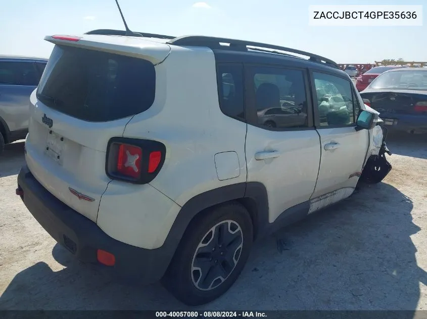 ZACCJBCT4GPE35636 2016 Jeep Renegade Trailhawk