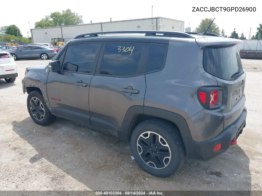 2016 Jeep Renegade Trailhawk VIN: ZACCJBCT9GPD26900 Lot: 40103304