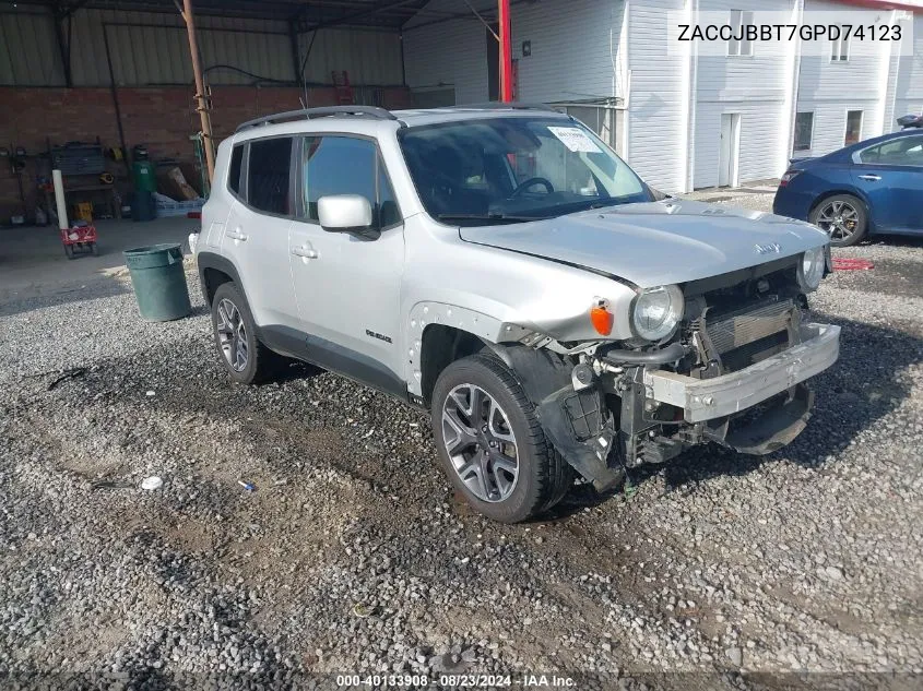 2016 Jeep Renegade Latitude VIN: ZACCJBBT7GPD74123 Lot: 40133908