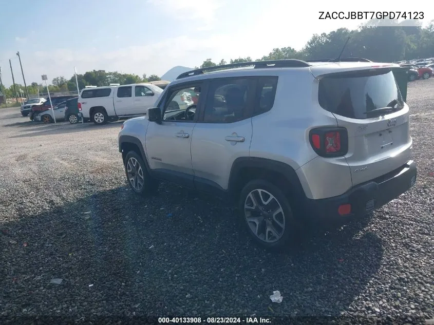 2016 Jeep Renegade Latitude VIN: ZACCJBBT7GPD74123 Lot: 40133908