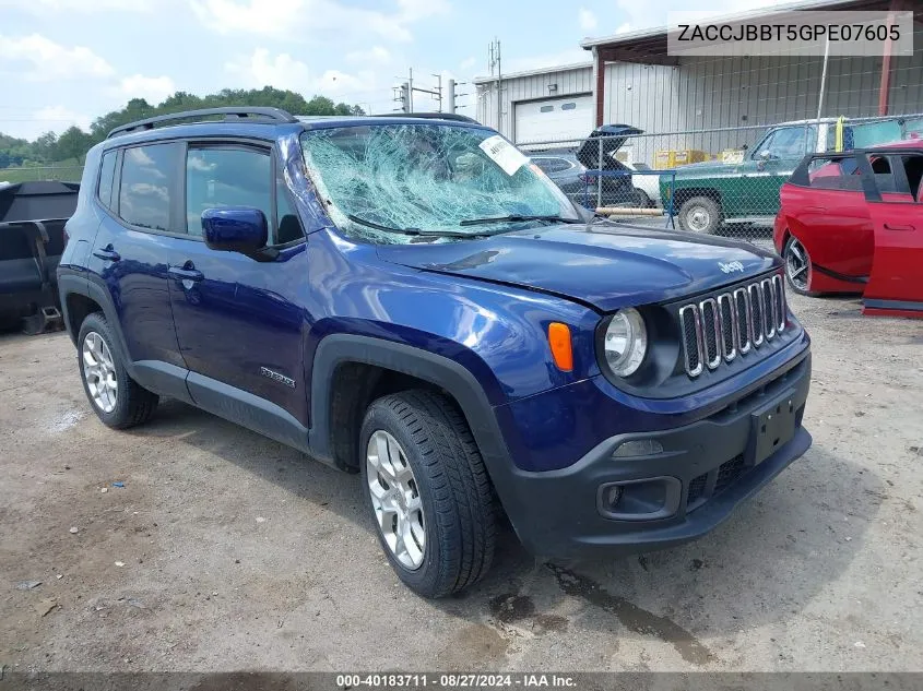 2016 Jeep Renegade Latitude VIN: ZACCJBBT5GPE07605 Lot: 40183711