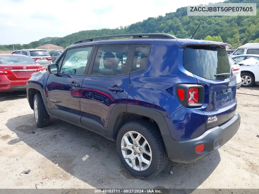 2016 Jeep Renegade Latitude VIN: ZACCJBBT5GPE07605 Lot: 40183711