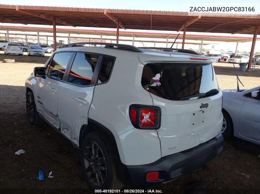 ZACCJABW2GPC83166 2016 Jeep Renegade 75Th Anniversary