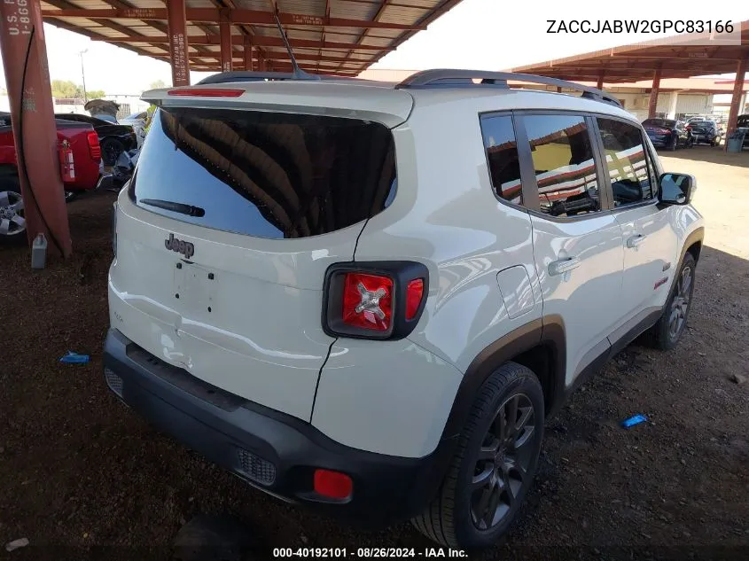 ZACCJABW2GPC83166 2016 Jeep Renegade 75Th Anniversary