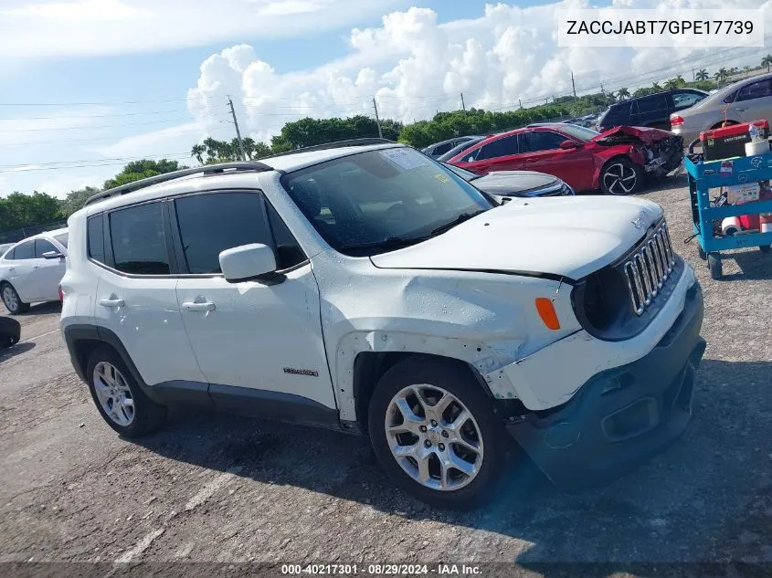 2016 Jeep Renegade Latitude VIN: ZACCJABT7GPE17739 Lot: 40217301