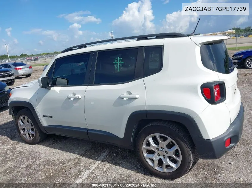 2016 Jeep Renegade Latitude VIN: ZACCJABT7GPE17739 Lot: 40217301