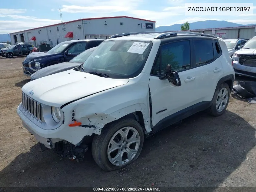 2016 Jeep Renegade Limited VIN: ZACCJADT4GPE12897 Lot: 40221889