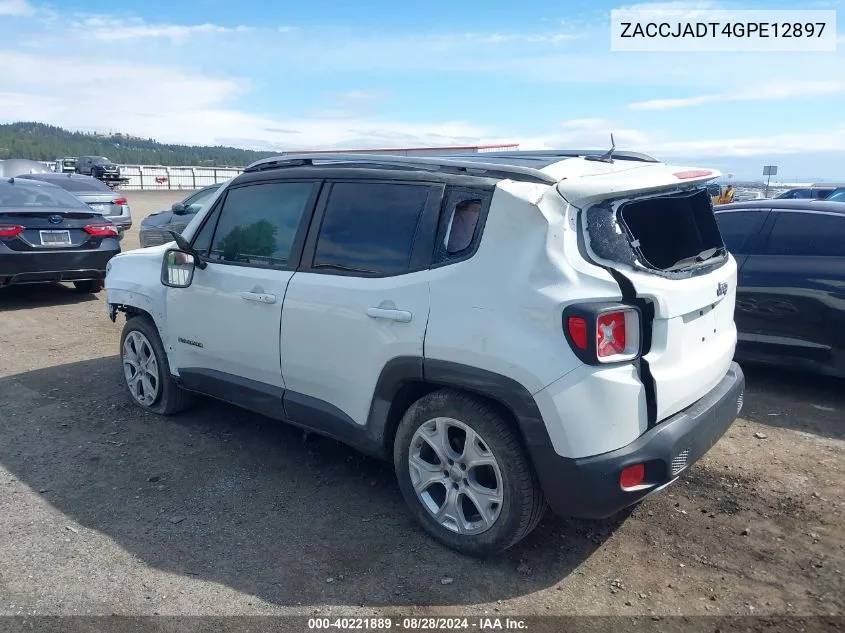 2016 Jeep Renegade Limited VIN: ZACCJADT4GPE12897 Lot: 40221889