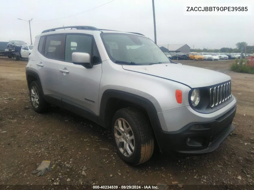 2016 Jeep Renegade Latitude VIN: ZACCJBBT9GPE39585 Lot: 40234539