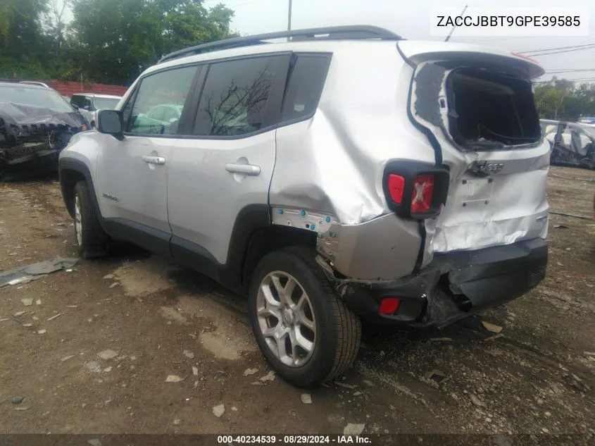 2016 Jeep Renegade Latitude VIN: ZACCJBBT9GPE39585 Lot: 40234539