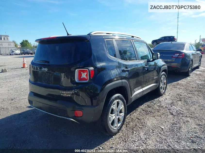 ZACCJBDT7GPC75380 2016 Jeep Renegade Limited