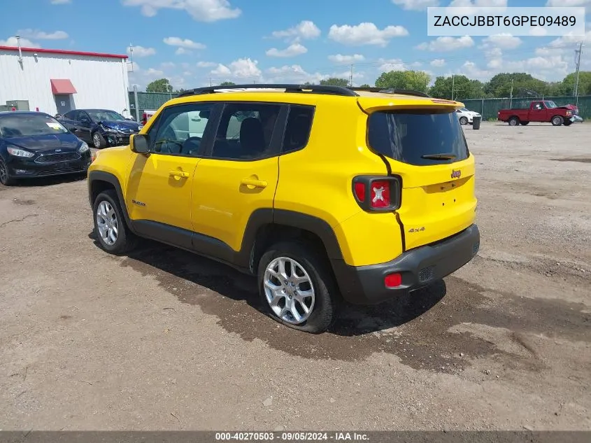 2016 Jeep Renegade Latitude VIN: ZACCJBBT6GPE09489 Lot: 40270503