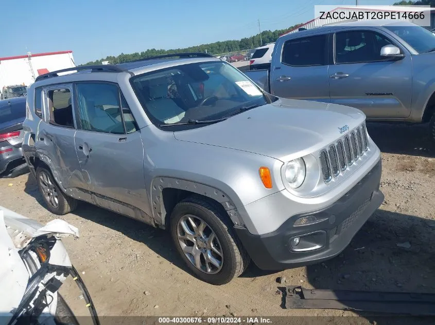 2016 Jeep Renegade Latitude VIN: ZACCJABT2GPE14666 Lot: 40300676