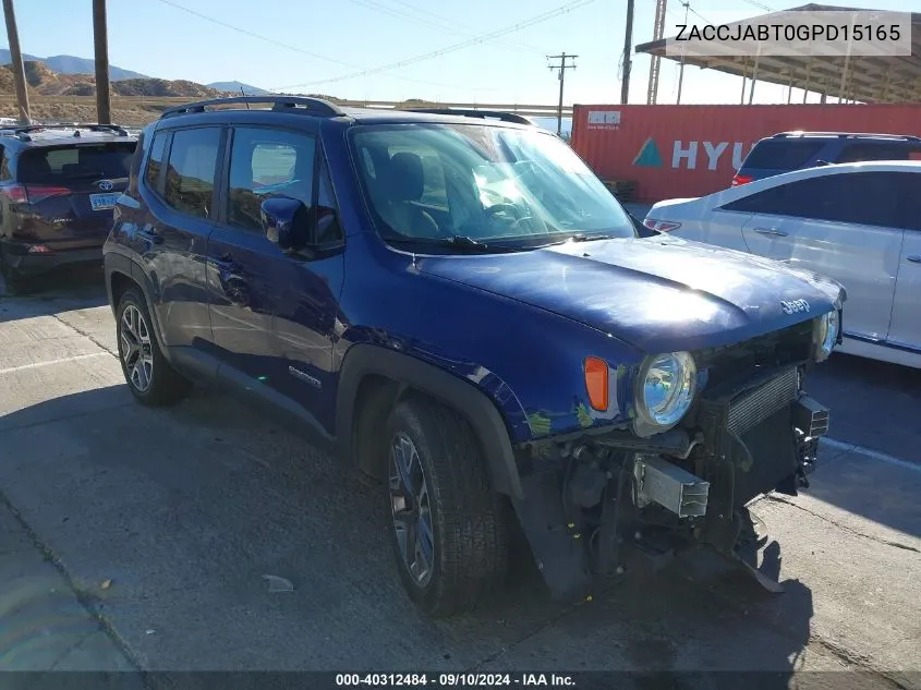 2016 Jeep Renegade Latitude VIN: ZACCJABT0GPD15165 Lot: 40312484