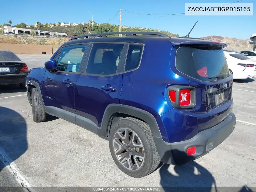 ZACCJABT0GPD15165 2016 Jeep Renegade Latitude