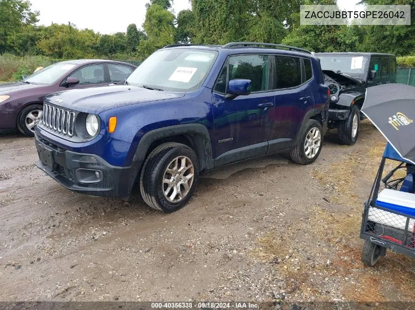 2016 Jeep Renegade Latitude VIN: ZACCJBBT5GPE26042 Lot: 40356338