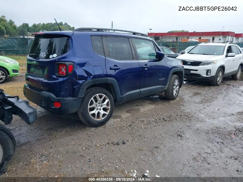 ZACCJBBT5GPE26042 2016 Jeep Renegade Latitude