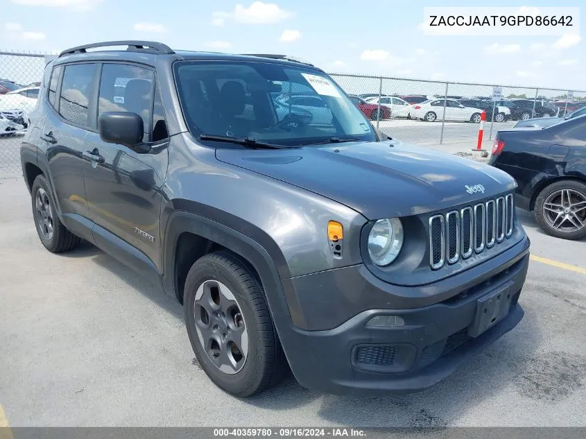 2016 Jeep Renegade Sport VIN: ZACCJAAT9GPD86642 Lot: 40359780