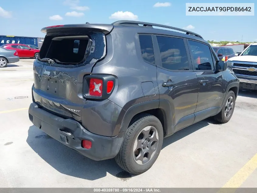 2016 Jeep Renegade Sport VIN: ZACCJAAT9GPD86642 Lot: 40359780