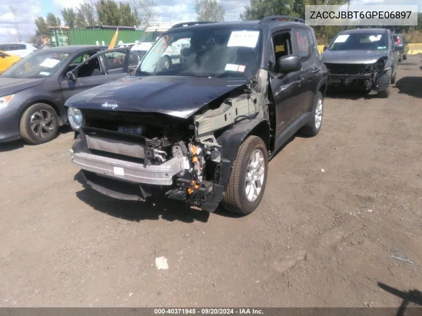 2016 Jeep Renegade Latitude VIN: ZACCJBBT6GPE06897 Lot: 40371945