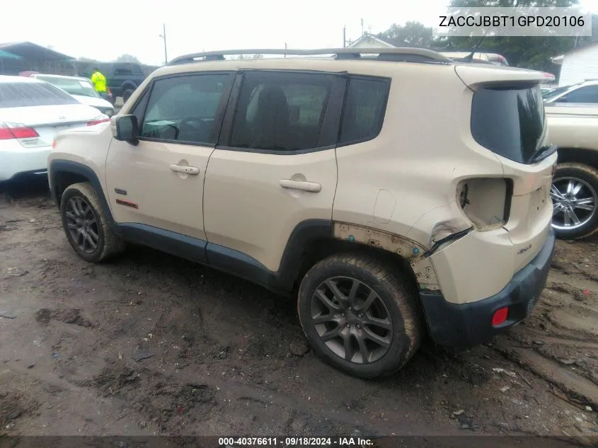 ZACCJBBT1GPD20106 2016 Jeep Renegade Latitude