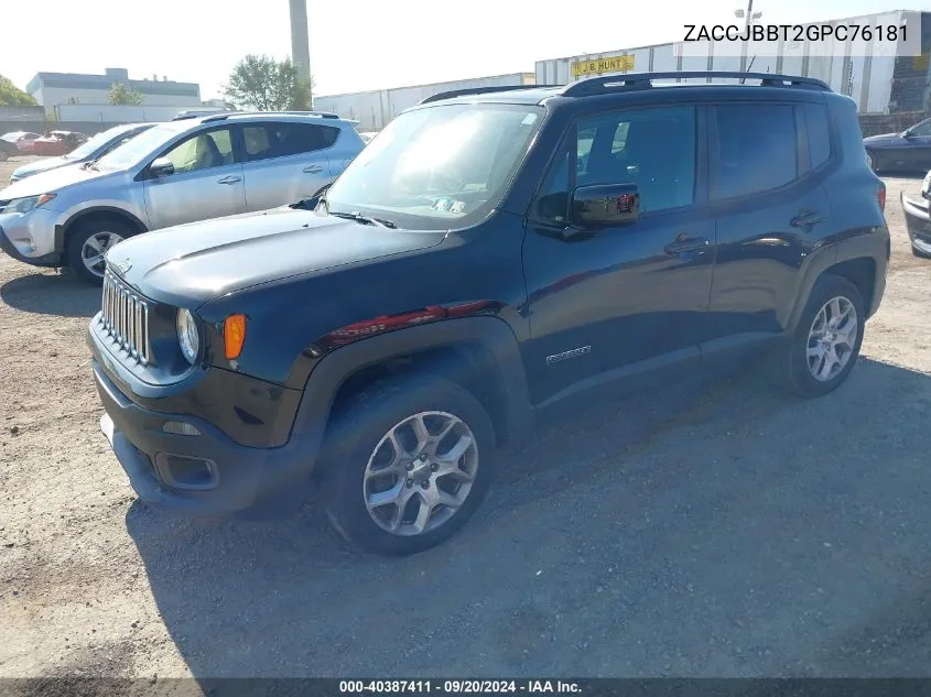 ZACCJBBT2GPC76181 2016 Jeep Renegade Latitude