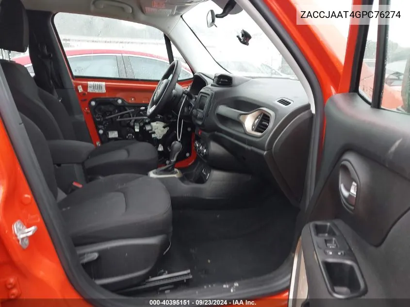 2016 Jeep Renegade Sport VIN: ZACCJAAT4GPC76274 Lot: 40395151