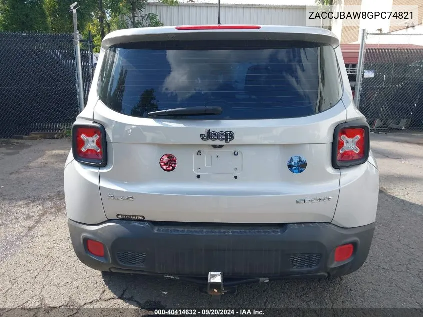 ZACCJBAW8GPC74821 2016 Jeep Renegade Sport