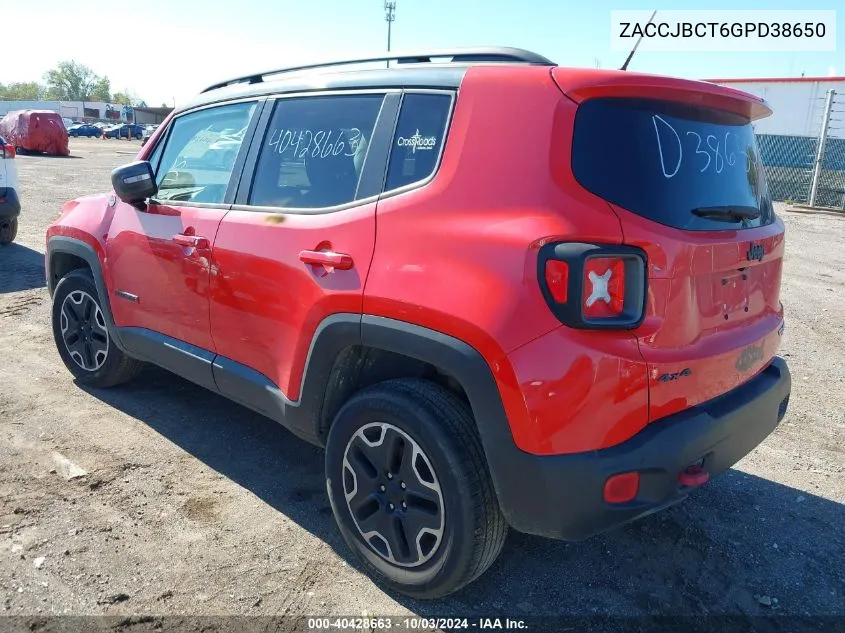 ZACCJBCT6GPD38650 2016 Jeep Renegade Trailhawk