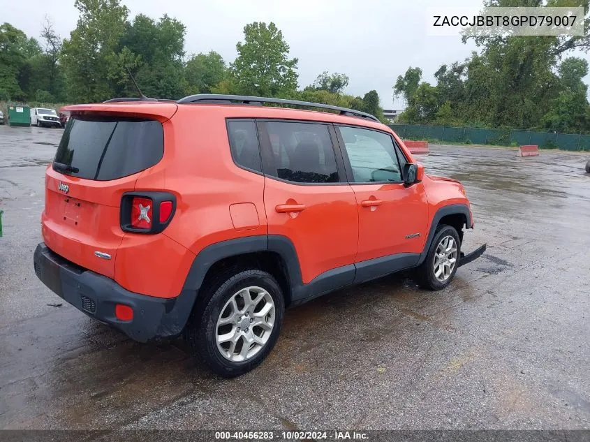 2016 Jeep Renegade Latitude VIN: ZACCJBBT8GPD79007 Lot: 40456283