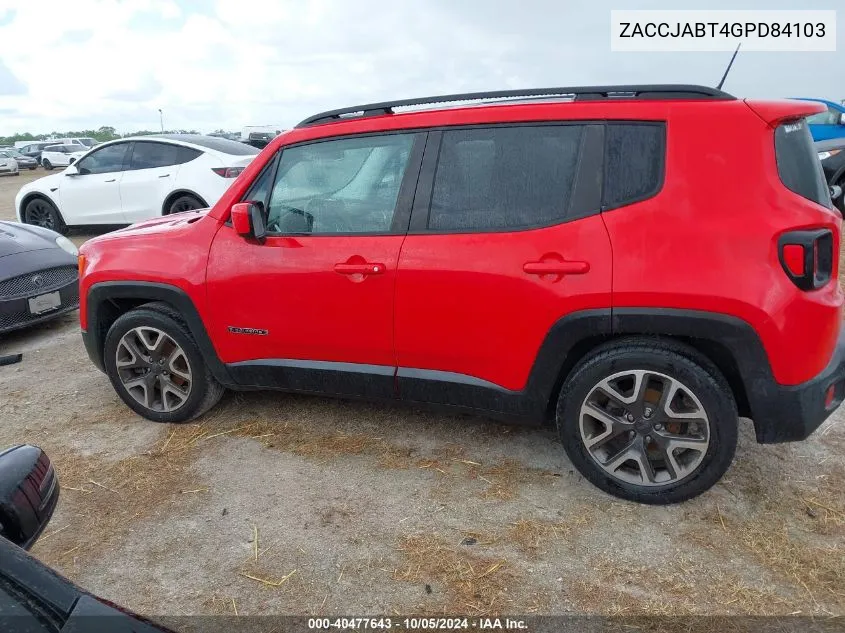 2016 Jeep Renegade Latitude VIN: ZACCJABT4GPD84103 Lot: 40477643